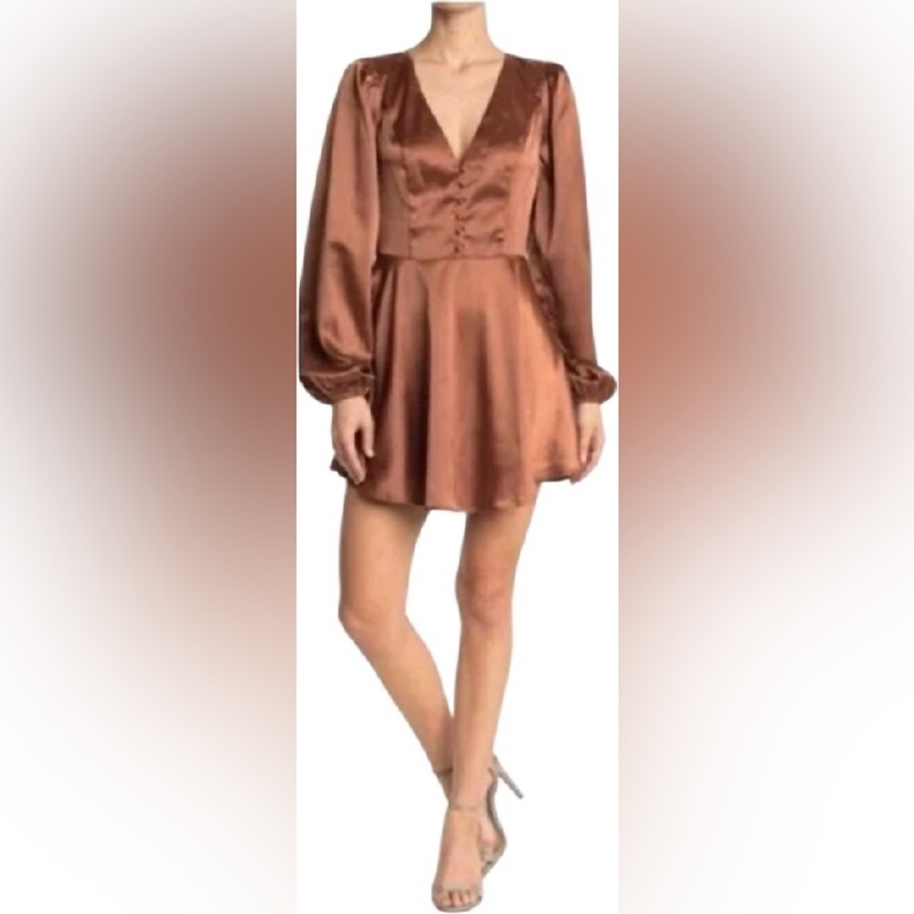 AFRM Copper Satin Mini Dress